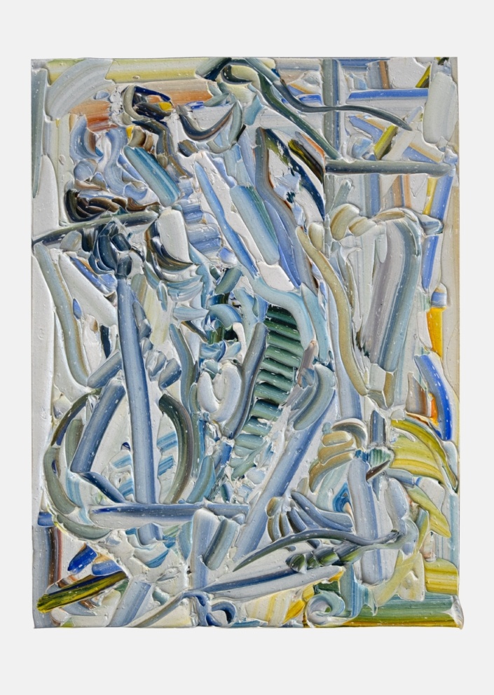 Ladders, 12 by 9 inches, oil on paper, 2022