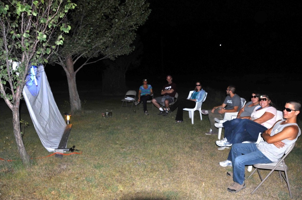 Black lighting for moths at Magpie Ranch